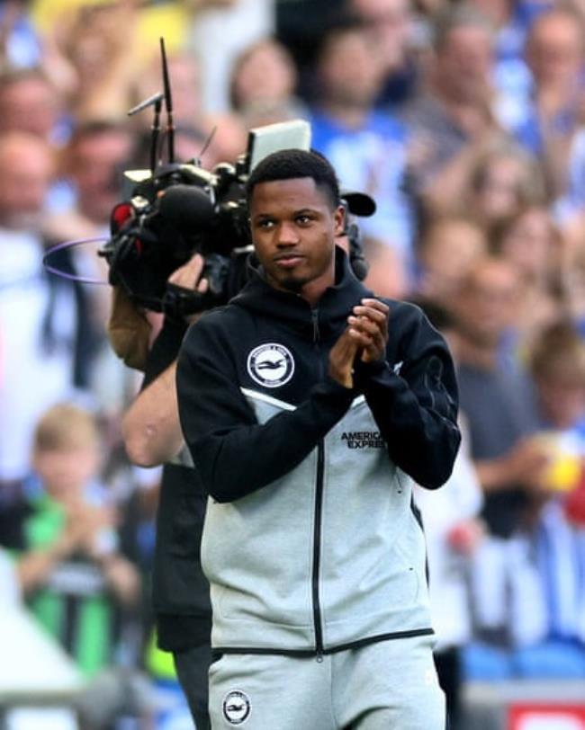 Ansu Fati is introduced to the Brighton fans at the Amex in September